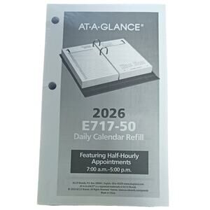 2026 AT-A-GLANCE Daily Desk Calendar Refill 3.5" x 6" Loose-Leaf E71750 Office